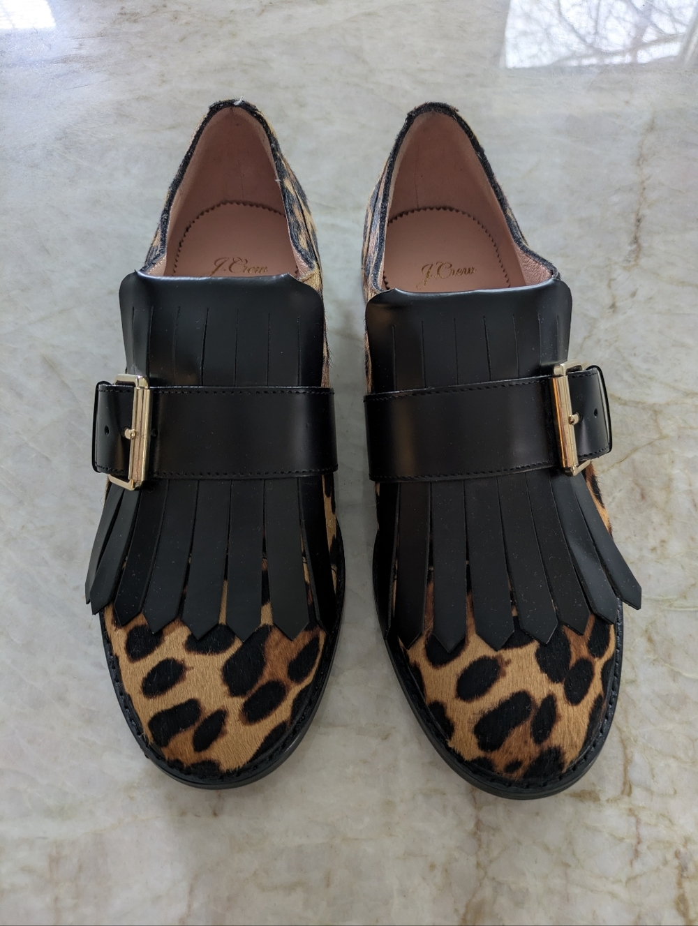 NEW J. Crew Leopard Print Real Calf Hair Loafers ~ Sz 7.5
